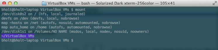 mac os x terminal change to mounted disks